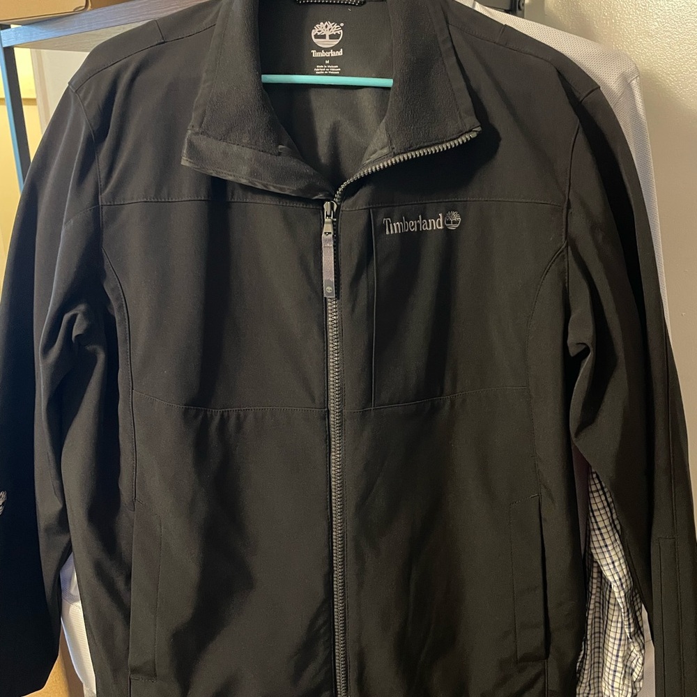 Timberland Black Windbreaker Jacket Lightweight Outdoor Essential